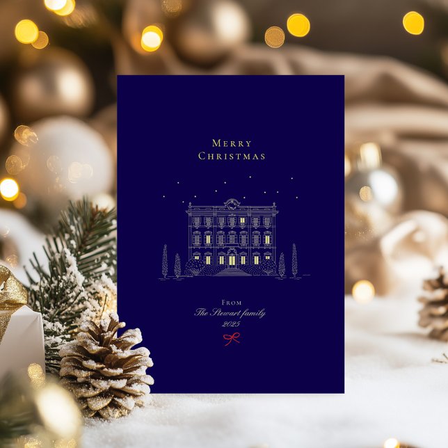 Kort för minsta Chic för Elegant - Helgdag (Minimalist Elegant Chic Christmas Holiday Card)