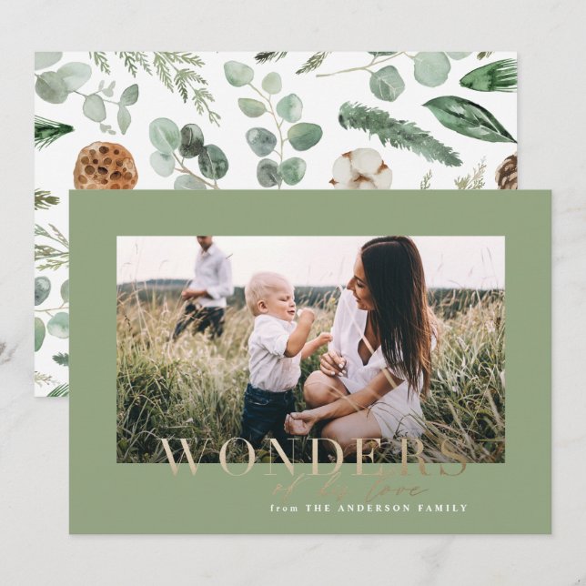  kort för modern minimal fotojul-Helgdag (Fram/baksida)