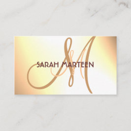 Kort för monogram för Caramelkräm enkla