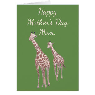 Kort för mor och Lycklig Giraffe Mors dag