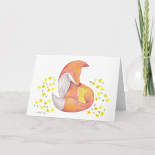 Kort för mors dag för kort för rävmamma- och