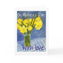 Kort för mors dagpåskliljahälsning