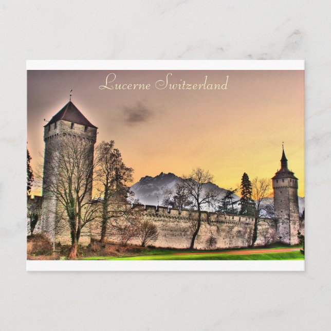 Kort för muggmuren i Lucerne Schweiz (Framsida)