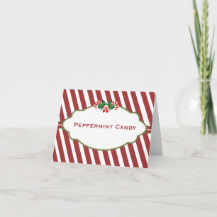 Kort för namn för godis för julgodisbuffé