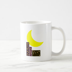 kort för nattstadsmåne kaffemugg