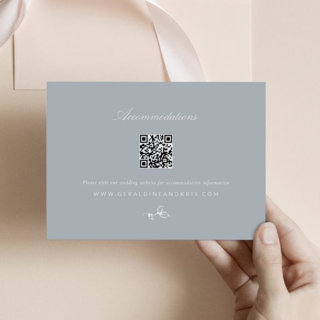 Kort för nödmonogram bröllopsinbjudan (Regency Monogram Wedding Enclosure Card with QR code)