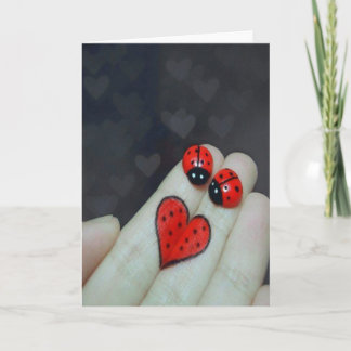 Kort för nyckelpigahjärtavalentines