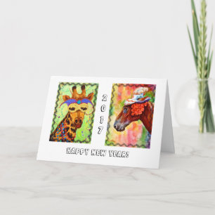 Kort för nytt år för partydjur