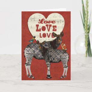 Kort för OKAPI- & FJÄDERhjärtavalentin