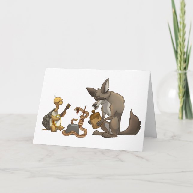 Kort för ökentillbringaremusikband (tom insida) (Framsida)