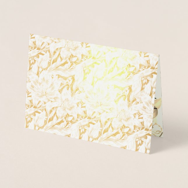 Kort för oljekabinett i bröllop - Lilies (Framsida)