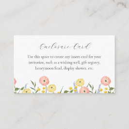 Kort för omgivande vattenfärgsfärgad Blommigt