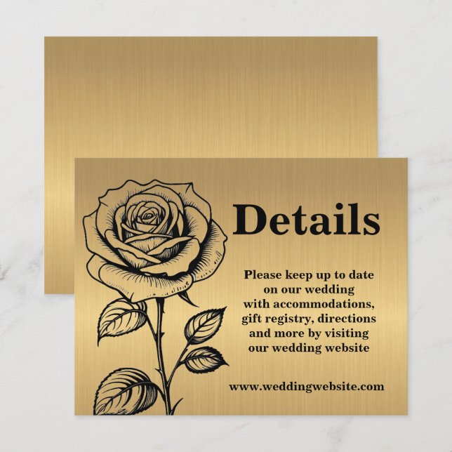 Kort för omslutning av klassiskt Guld Black Ro (Fram/baksida)