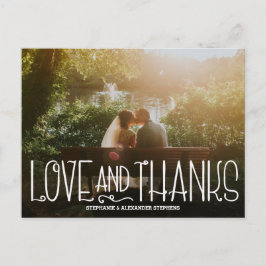 Kort för ömt kärlek och tack Bröllop Tacksamt Kort