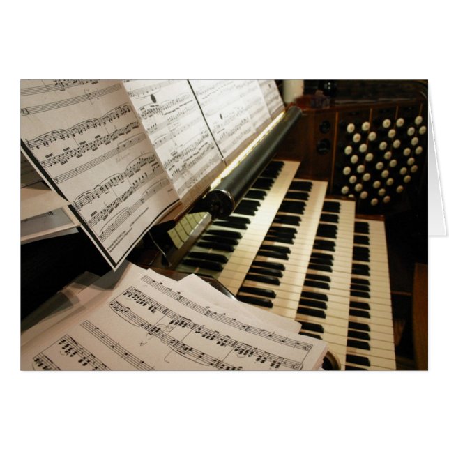 Kort för organmusikskrivbord (Framsidan Horizontal)