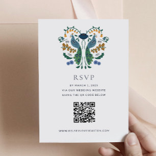 Kort för OSA av elegant Art Deco-hölje med QR-kod