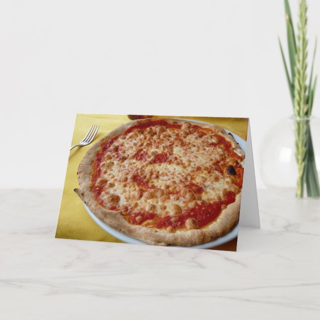 Kort för ostpizza-hälsning (Framsida)