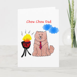 Kort för pappa för ChowChow rött