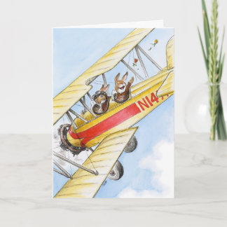 Kort för par hälsningar för Aviator-kanin