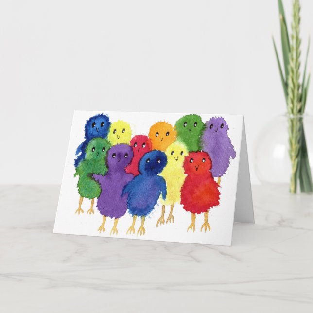 Kort för påskchickhälsning (Framsida)