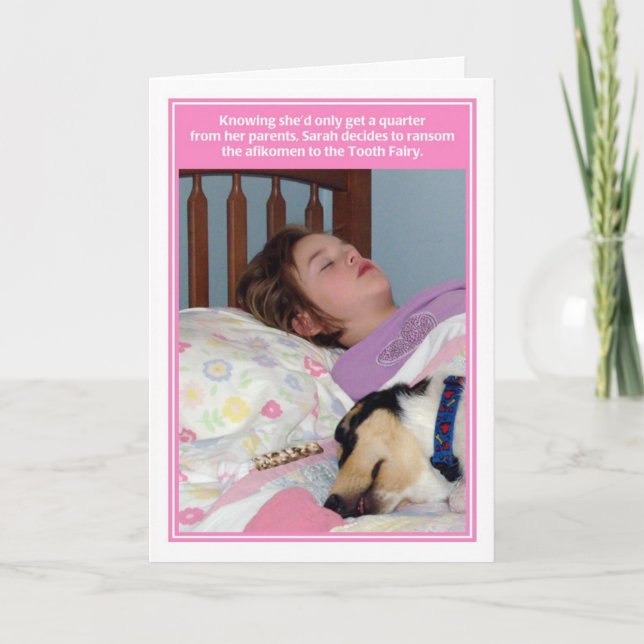 Kort för påskhögtid för Afikomen Ransomtand felikt (Framsida)