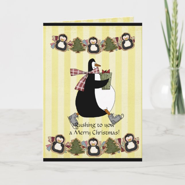 Kort för Penquin julhälsning (Framsida)