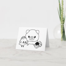 Kort för PERSONLIG av spädgrisar och Chick (kyckli