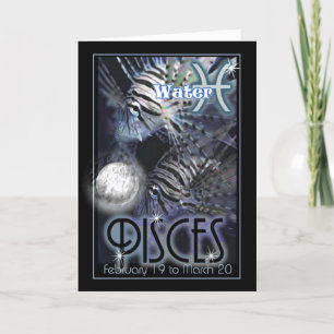 Kort för Pisces Zodiacfödelsedag