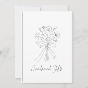 Kort för piskritade bågar, blomsterkort och presen