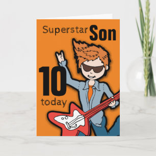 Kort för pojke för 10th födelsedag för