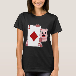 Kort för Poker-kort för gris T Shirt