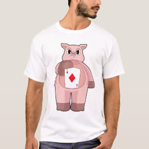 Kort för Poker-kort för gris T Shirt