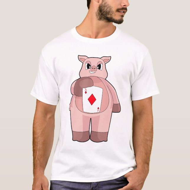 Kort för Poker-kort för gris T Shirt (Framsida)
