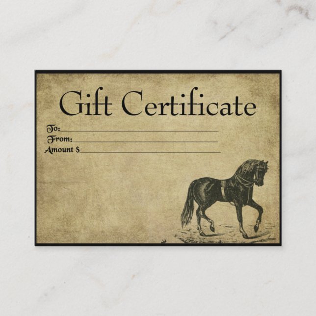 Kort för praningshäst - Prim Gift-kort (Framsida)