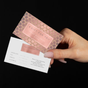 Kort för presentkort, anpassat för Rosa ros Guld