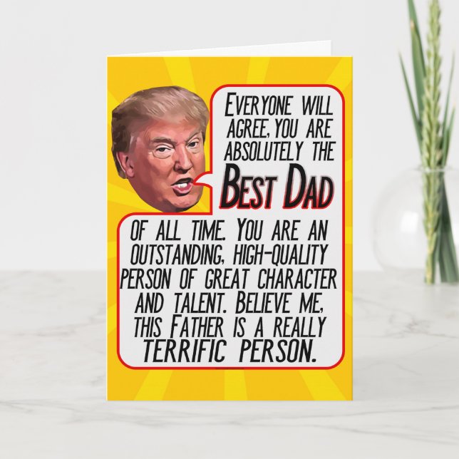 Kort för presidentDonald Trump roligt fars dag (Framsida)