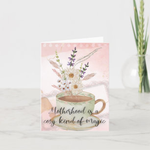 Kort för pressad blomma Mors dag - Vintage Stil