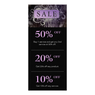Kort för Promo för svart för Grungeglittersalon