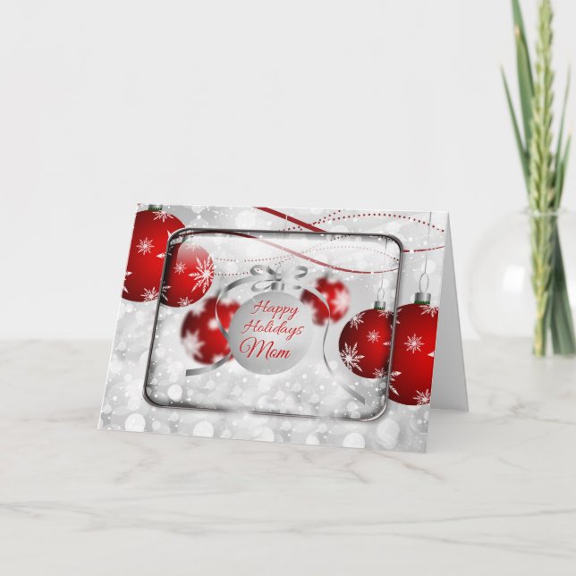 Kort för prydnadar för glad helgmamma Sparkling (Framsida)