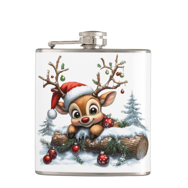 Kort för prydnadsföremål i julklapp med prydnadsfö fickplunta (Framsidan)