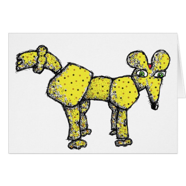 Kort för pudelråttafödelsedag från Denis Gaston (Framsidan Horizontal)