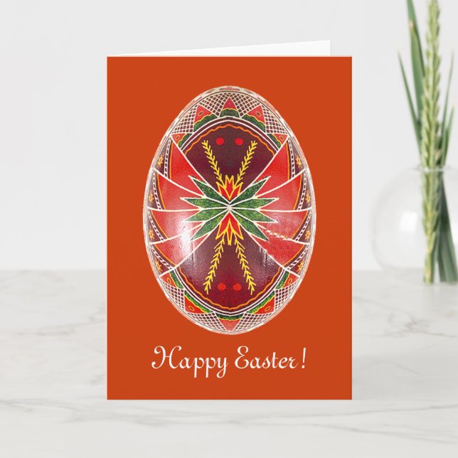 Kort för Pysanky ukrainare målat äggpåsk (Framsida)