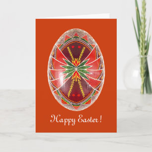 Kort för Pysanky ukrainare målat äggpåsk