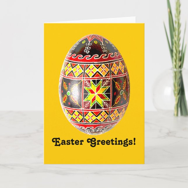 Kort för Pysanky ukrainare målat äggpåsk (Framsida)