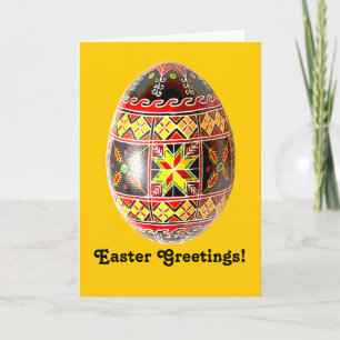 Kort för Pysanky ukrainare målat äggpåsk