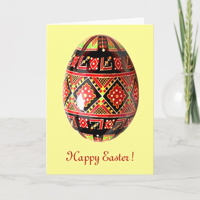 Kort för Pysanky ukrainare målat äggpåsk (Framsida)