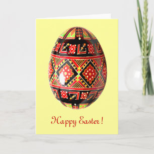 Kort för Pysanky ukrainare målat äggpåsk