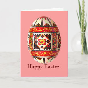 Kort för Pysanky ukrainare målat äggpåsk