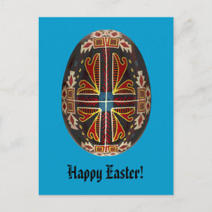Kort för Pysanky ukrainare målat äggpåsk