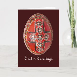Kort för Pysanky ukrainare målat äggpåsk